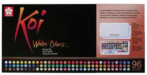 Studioset Sakura Koi Water Colors - 96 pennor + pensel