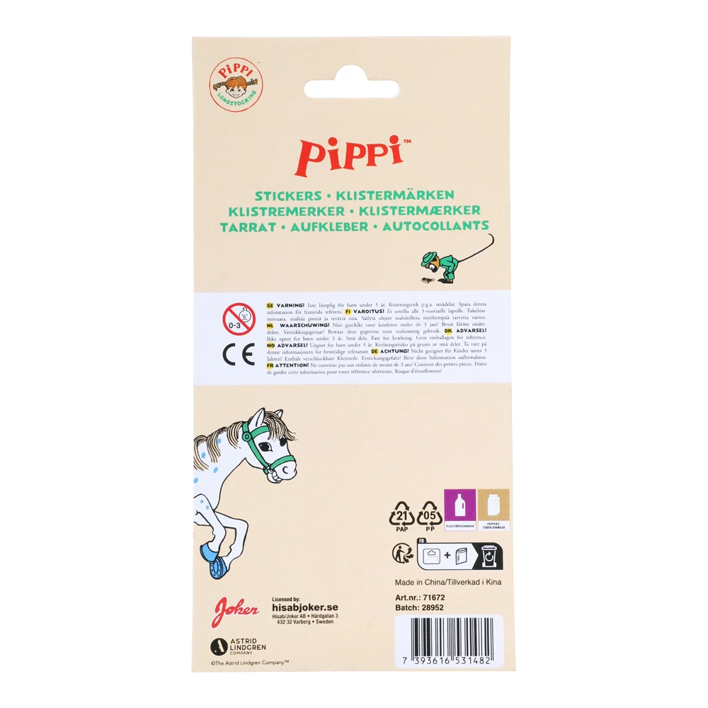 Klisterm�rkesark Pippi L�ngstrump