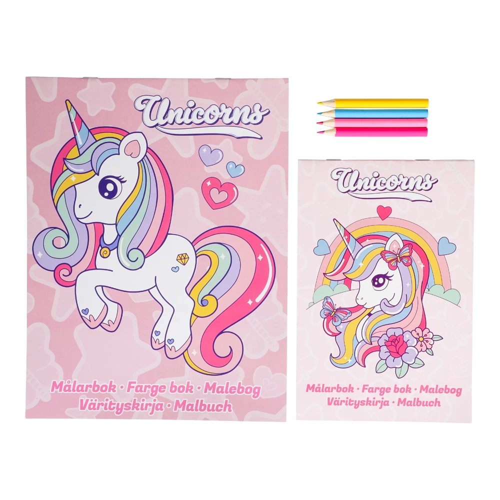 M�larset enh�rning - 2 m�larb�cker med 4 f�rgpennor