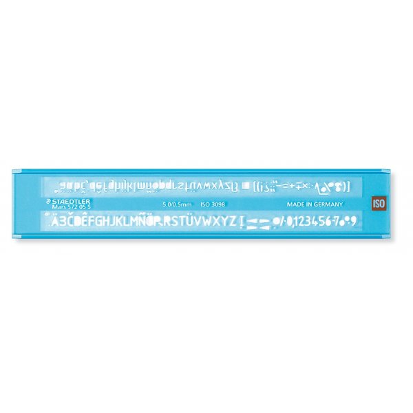 Schablonlinjal Skrift Transparent Bl