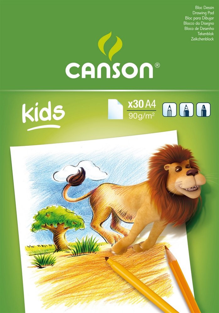 Canson Kids tegnepapir 90 g - A4 - Øvrige papirer, Blok
