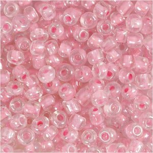 Rocaillep�rlor 4 mm Rosa k�rna 25 g
