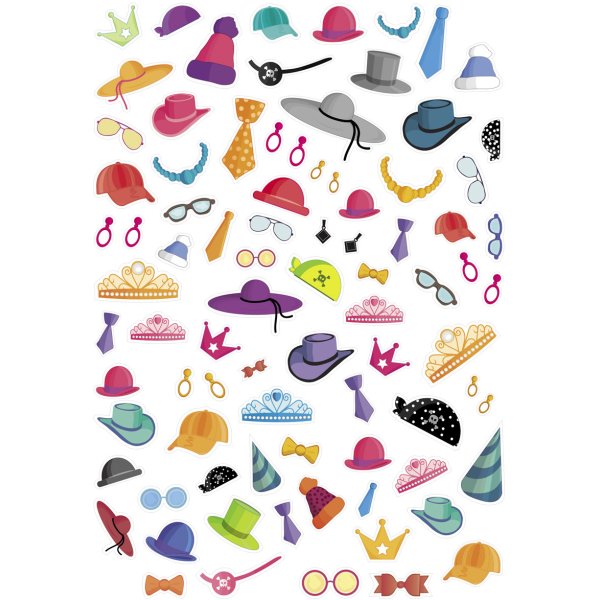 Set med 188 accessoarstickers på 2 ark Set med 188 accessoarstickers på 2 ark