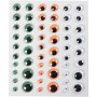 Selvklebende rulle�yne fargede 6-15 mm 54 stk