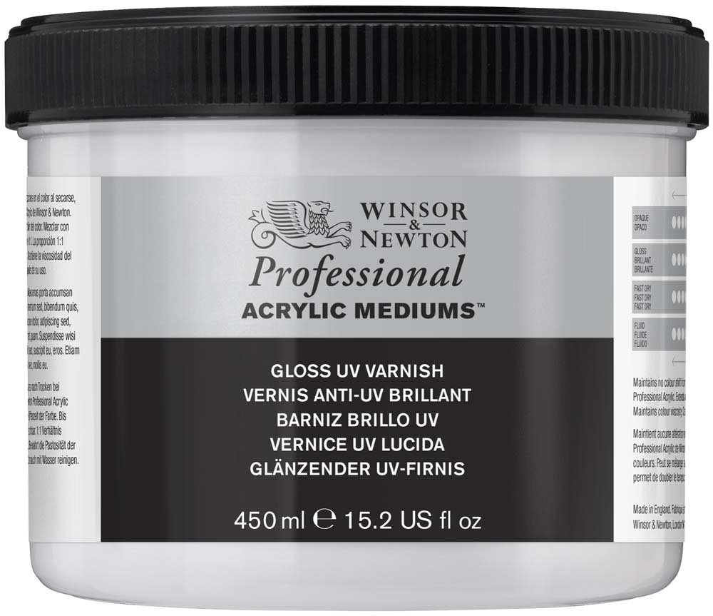 Akrylmedium W&N Professional - UV-lak Blank - 450 ml - Akrylmedier, Malermedium, Fernis og kunstner medier til kunstmaling