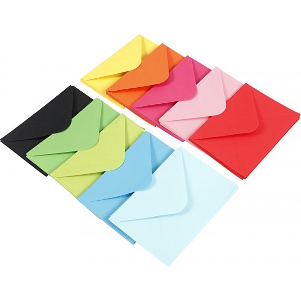 Kuvert - mixade färger - 11,5 x 16 cm - 10 x 10 st Kuvert - mixade färger - 11,5 x 16 cm - 10 x 10 st