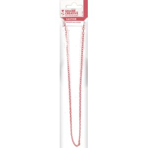 Halsband med stora rosa länkar 4 mm, 64 cm Halsband med stora rosa länkar 4 mm, 64 cm