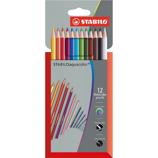 Akvarellblyanter Aquacolor - 12-pakning