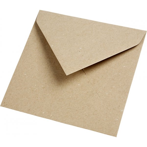 Återvunnet kuvert - natur - 16 x 16 cm - 50 st Återvunnet kuvert - natur - 16 x 16 cm - 50 st