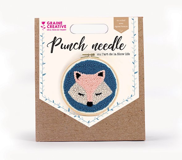 Punch needle-kit med r�vmotiv, � 20 cm