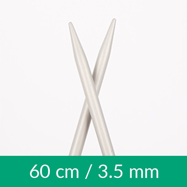 Cirkulære strikkepinde - Aluminium - 60 cm 3,50 mm / 23,6 tommer US 4 - Rundpinde, Strikkepinde, Strikning, Strikke, hækle, knytte og væve