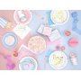 Papirsuger�r med hvide striber 19,5 cm lyser�d - 10-pak