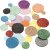 Dekorative gummisirkler - blandede glitterfarger - 1000 stk