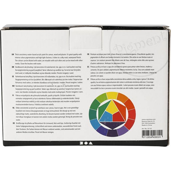 Pigment Art Acrylic - mixade färger - grundfärger - halvblank - 5 x 75 ml Pigment Art Acrylic - mixade färger - grundfärger - halvblank - 5 x 75 ml