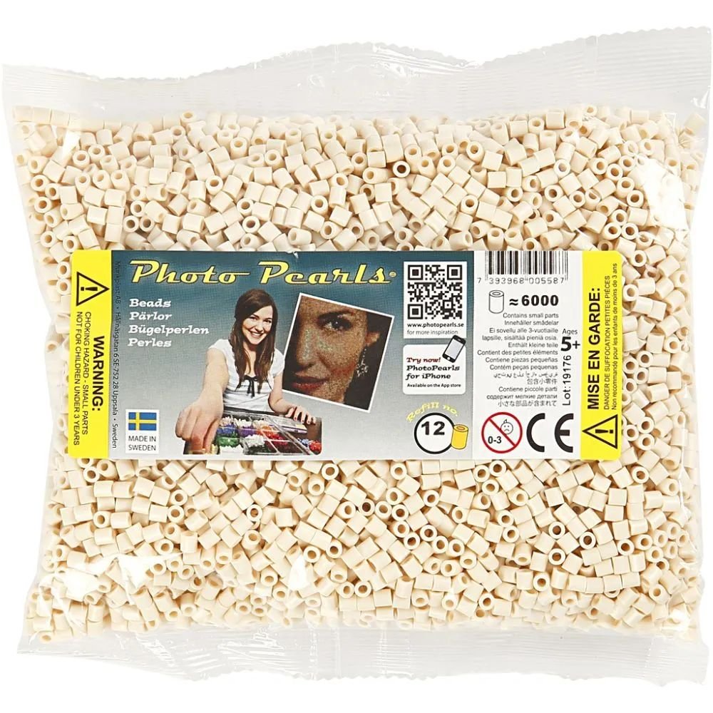 NABBI PhotoPearls - Lys beige (12) - 6000 stk - Photo Pearls, Perler & perleplader, Håndværk