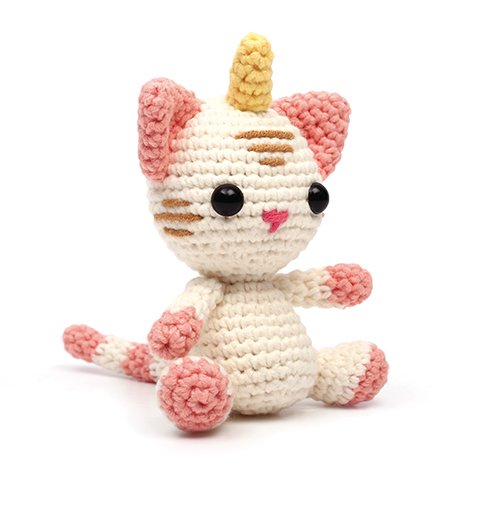 Virkningskit för amigurumi, enhörningskatt 15 cm Virkningskit för amigurumi, enhörningskatt 15 cm