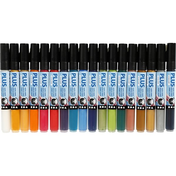 Plus Color Tusch - mixade färger - 18 st Plus Color Tusch - mixade färger - 18 st