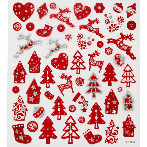 Klistermärken - röd/vit jul Klistermärken - röd/vit jul