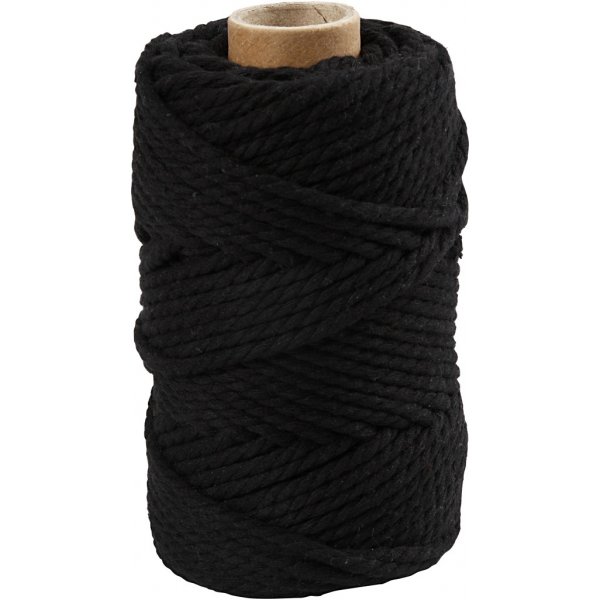 Makramégarn - svart - Ø4 mm - 55 m Makramégarn - svart - Ø4 mm - 55 m