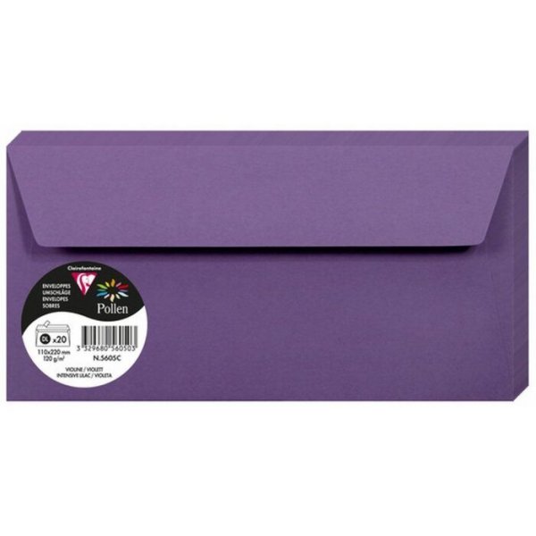 Pollen Konvolutt 110x220 - 20-pakning - Intens Lilla