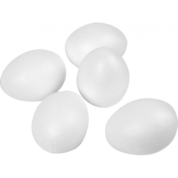 Ägg av frigolit - vit - H8 cm - 50 st Ägg av frigolit - vit - H8 cm - 50 st