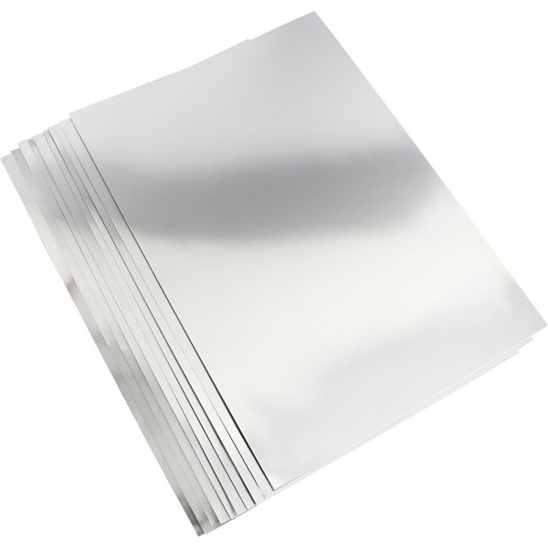 Metallkartong - silver - A2 - 10 ark Metallkartong - silver - A2 - 10 ark