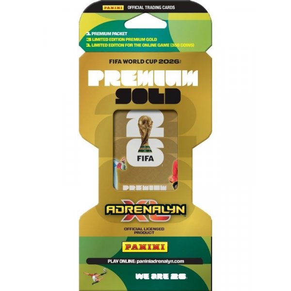 Samlarkort FIFA World Cup 2026 Adrenalyn XL premium gold booster