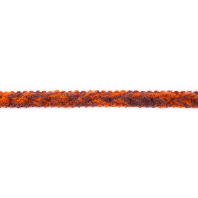 Dekorbånd - Flettet uld, angora / akryl - Flerfarvet Orange - Dekorationsbånd - Øvrige, Bånd & dekorationsbånd, Tekstilbånd & snor