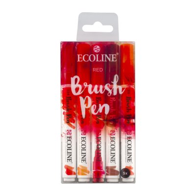 Penseltusj Ecoline Brush Pen 5-pakning - Red