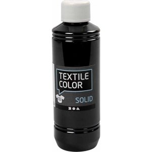 Tekstil Solid tekstilmaling - svart - dekker - 250 ml