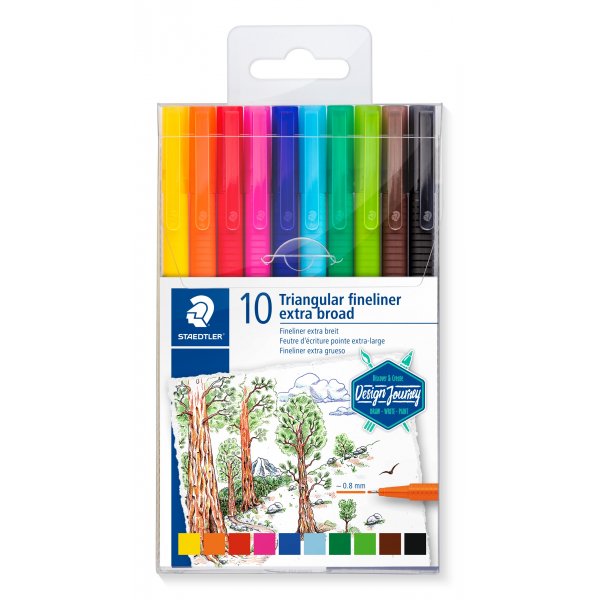 Broadliner Triplus 0,8 mm - 10 farver