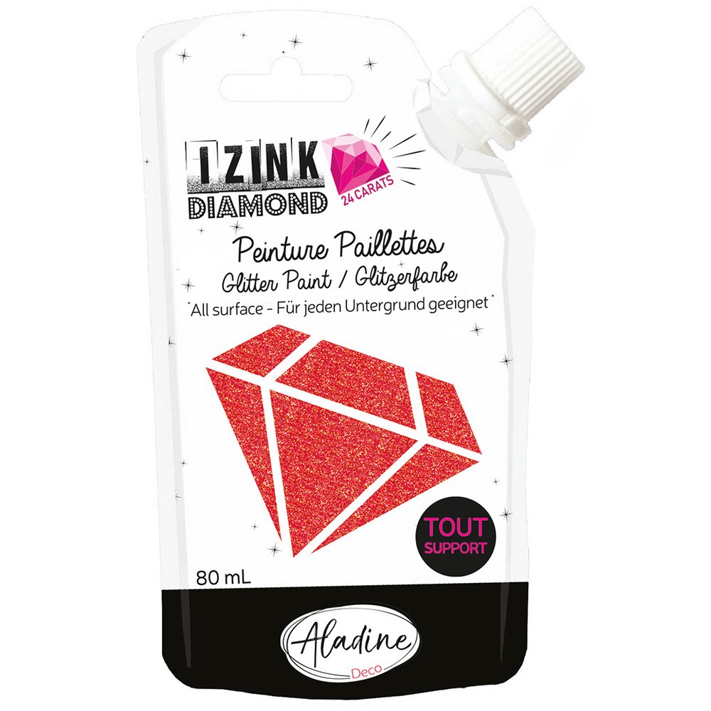 Izink Diamond-farve 24 karat 80 ml - Gul - Universalfarve, Hobbyfarve