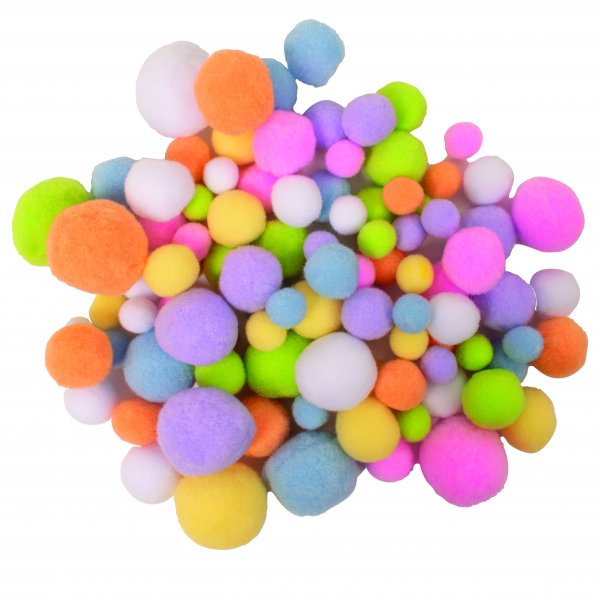 Pompom pastellf�rger 100 st