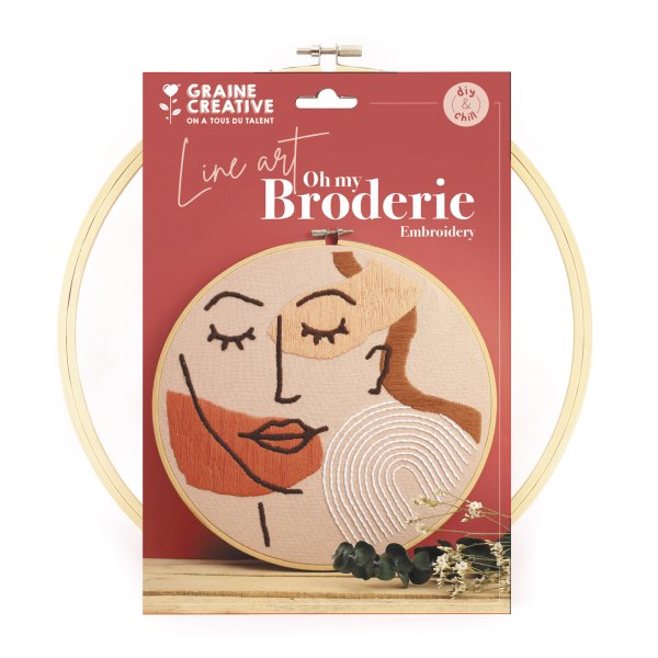Broderikit med linjekonstmotiv Broderikit med linjekonstmotiv