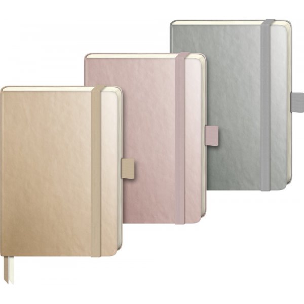 Notatbok - A6 metall 10x13 cm - prikker