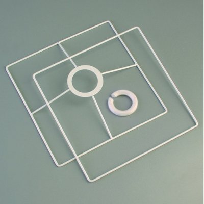 Lampebase ringsett 10x10 cm - hvit 2 deler kvadratisk