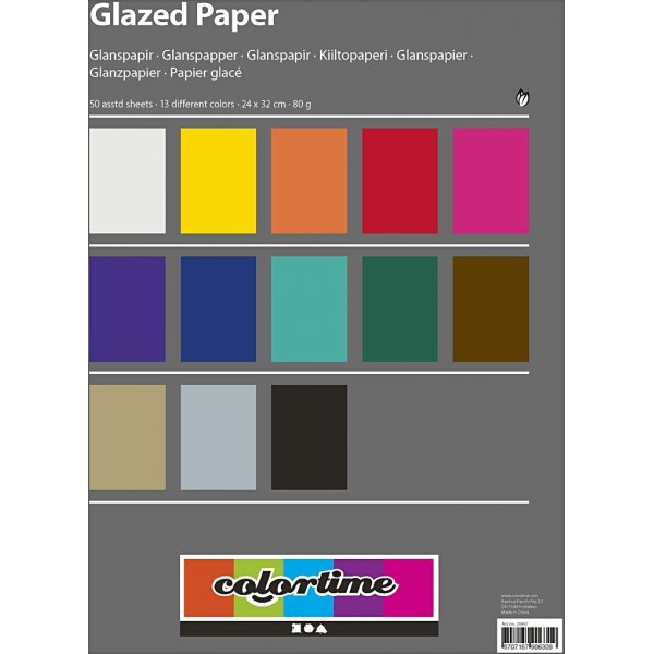 Glanspapper - mixade färger - 50 ark Glanspapper - mixade färger - 50 ark
