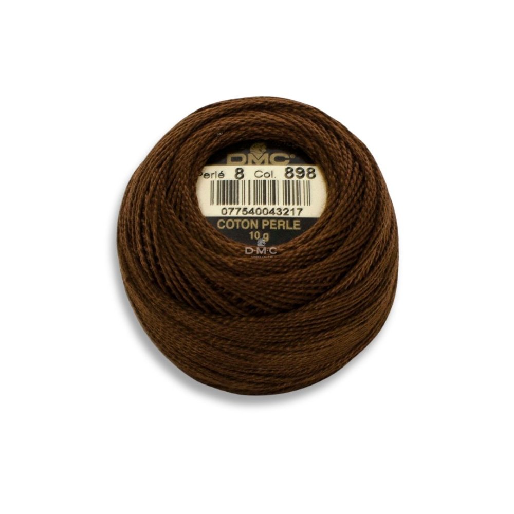 DMC Pearl Cotton Art. 116/8, 898 Very Dark Coffee Brown - Broderigarn, Garn, Sticka & virka