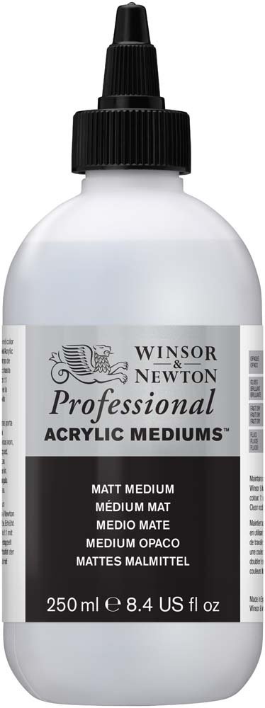 Akryl medium W&N Professional - Matt medium - 250 ml - Akrylmedier, Malemedium, Lakk & malingsmedier