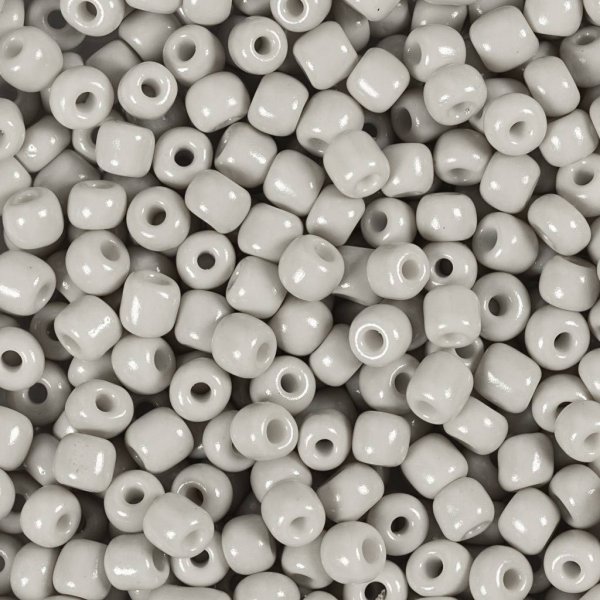 Rocaillepärlor 4 mm Ljusgrå 25 g Rocaillepärlor 4 mm Ljusgrå 25 g