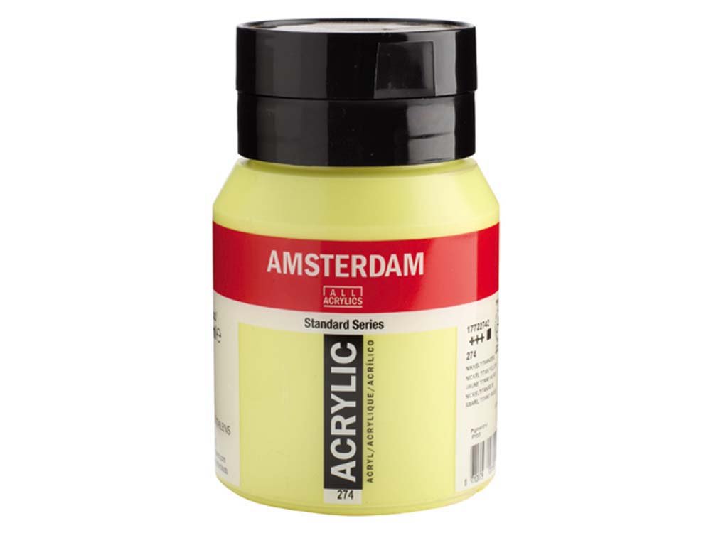 Amsterdam Akrylmaling 500 ml - Nikkel Titanium Gul - Akrylfarver, Kunstnerfarver