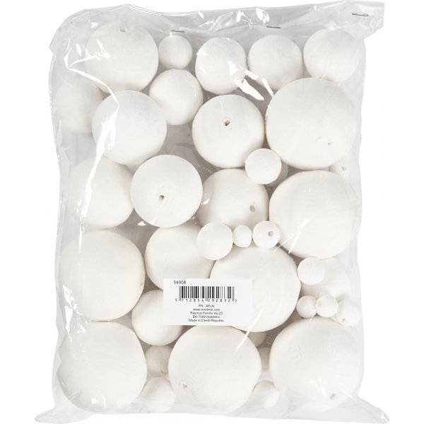 Flirtkulor - vit - olika storlekar - 42 st Flirtkulor - vit - olika storlekar - 42 st
