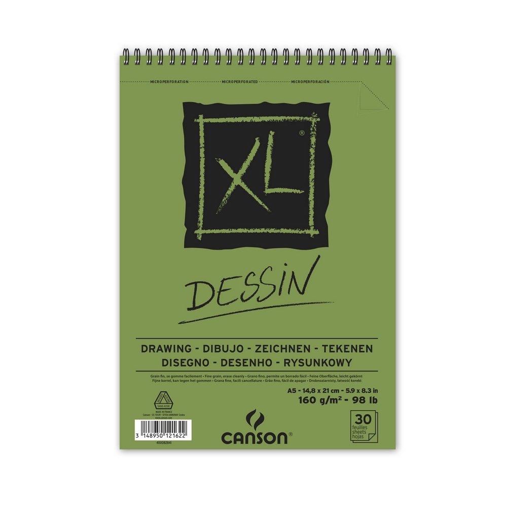 Canson XL Dessin 160 g - A5 - Tegneblok, Blok