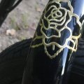 Kundbild Hobbysticker 10 x 23 cm - guld Bokstäver: framgaffel airbike