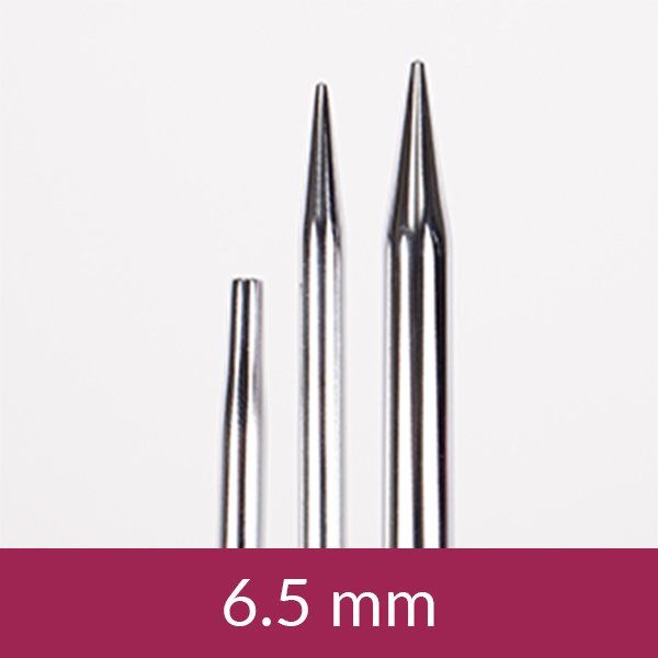 Cirkulære strikkepinde kan udskiftes - Messing - 12 cm 6,50 mm / 4,5 tommer US10 - Rundpinde, Strikkepinde, Strikning, Strikke, hækle, knytte og væve