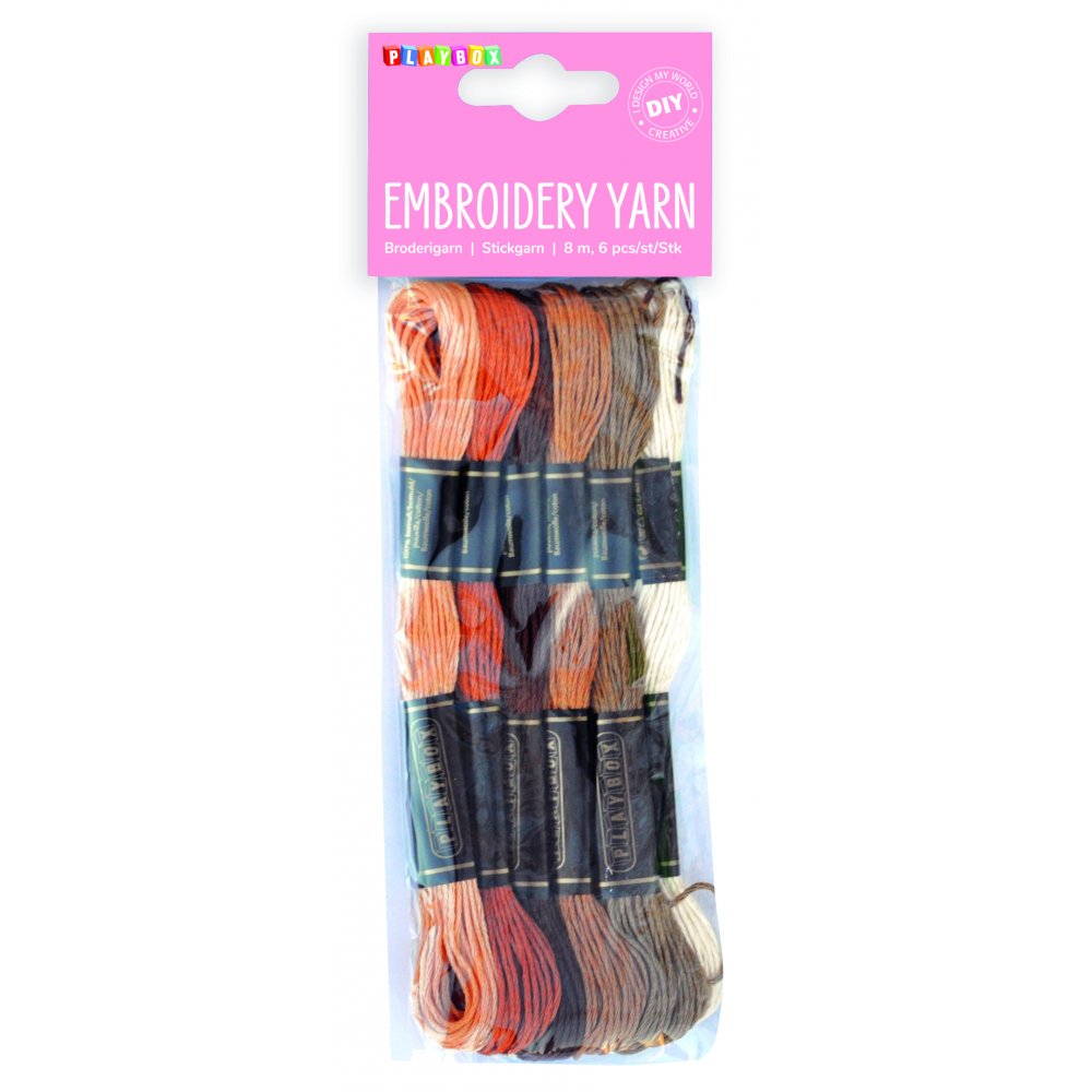 Broderigarn / moulinegarn - brun - Broderigarn, Garn, Sticka & virka
