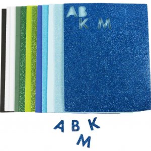 Dekorgummi Soft Foam Ark 14x25 cm 2 mm Bl�/Gr�n Harmoni 12 st