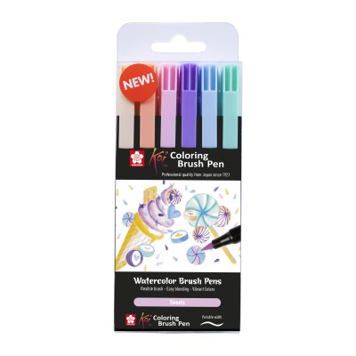 Penselpenna Sakura Koi Coloring Brush 6 pennor - Sweets