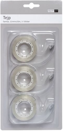 Tape med holder - Transparent - 3-pak Tape med holder - Transparent - 3-pak