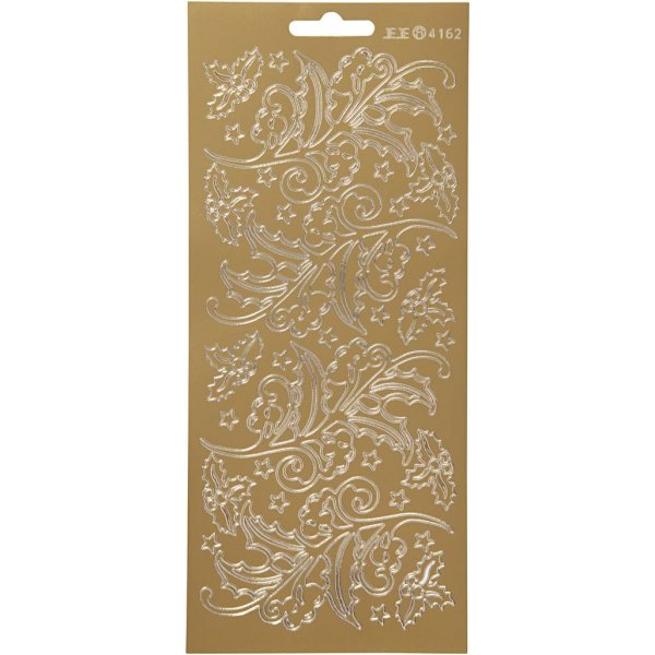Stickers - guld - järnek - 10 x 23 cm Stickers - guld - järnek - 10 x 23 cm